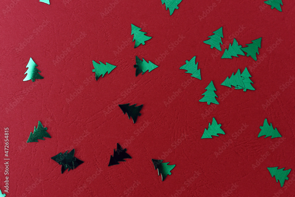Glittering tree. Colorful celebration background. Flat lay. new year, christmas, top view, colored background, festive background Glittering tree. Colorful celebration background. Flat lay. new year, christmas, top view, colored background, festive background