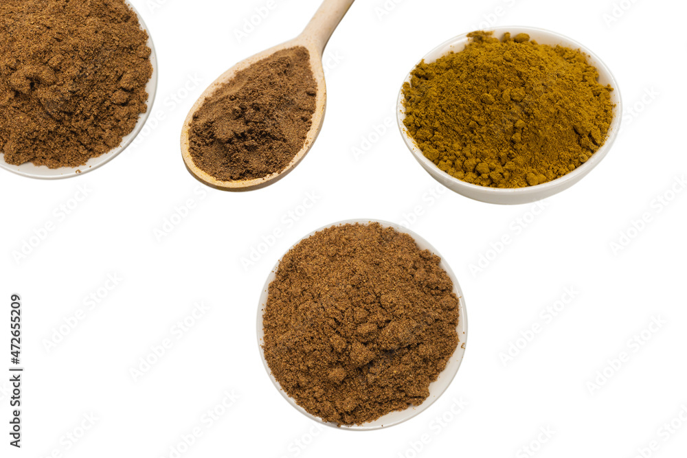 Mix spices in a bowl isolated on white. Mix spices in a bowl isolated on white.