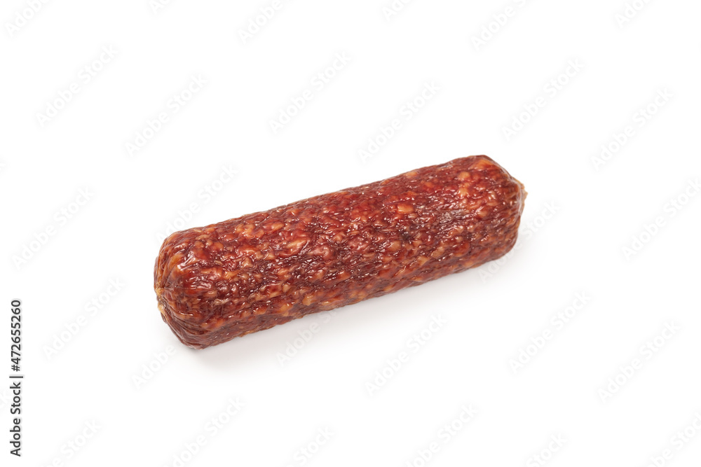 Tasty salami isolated on a white background. Tasty salami isolated on a white background.