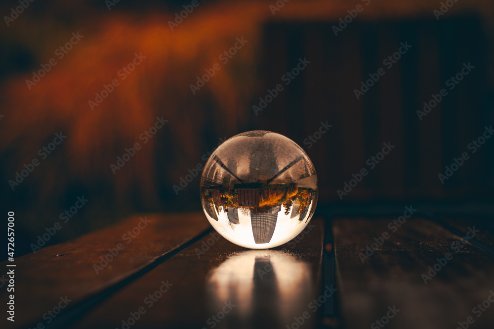 City Lensball View in Centrum of Warsaw, Poland, Europe, Autumn Time. City Lensball View in Centrum of Warsaw, Poland, Europe, Autumn Time.