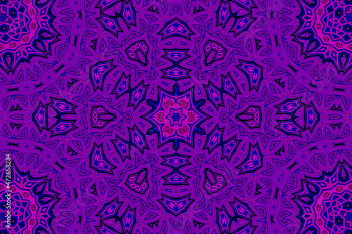 Purple blue Abstract kaleidoscope background. kaleidoscope texture design. multicolor kaleidoscope. Kaleidoscopic pattern. Mandala pattern. Batik Pattern