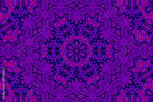 Purple blue Abstract kaleidoscope background. kaleidoscope texture design. multicolor kaleidoscope. Kaleidoscopic pattern. Mandala pattern. Batik Pattern