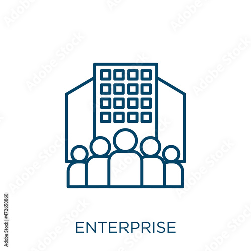 enterprise icon. Thin linear enterprise outline icon isolated on white background. Line vector enterprise sign, symbol for web and mobile.