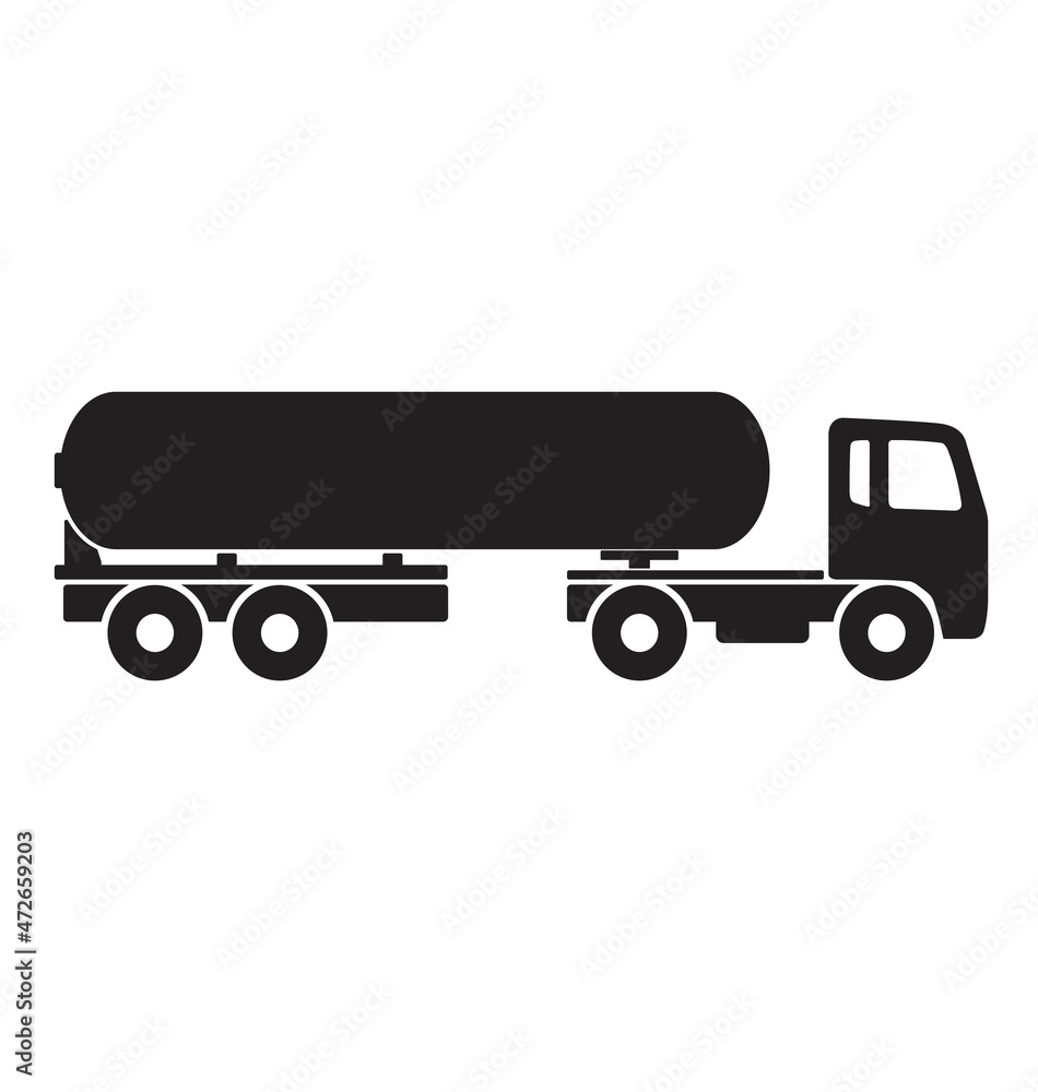 simple tanker truck silhouette symbol