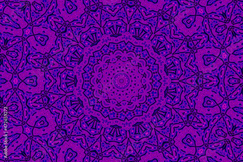 Purple blue Abstract kaleidoscope background. kaleidoscope texture design. multicolor kaleidoscope. Kaleidoscopic pattern. Mandala pattern. Batik Pattern