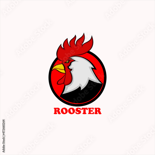rooster head logo vector image illustration
