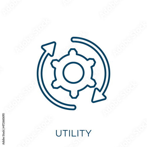 utility icon. Thin linear utility outline icon isolated on white background. Line vector utility sign, symbol for web and mobile.