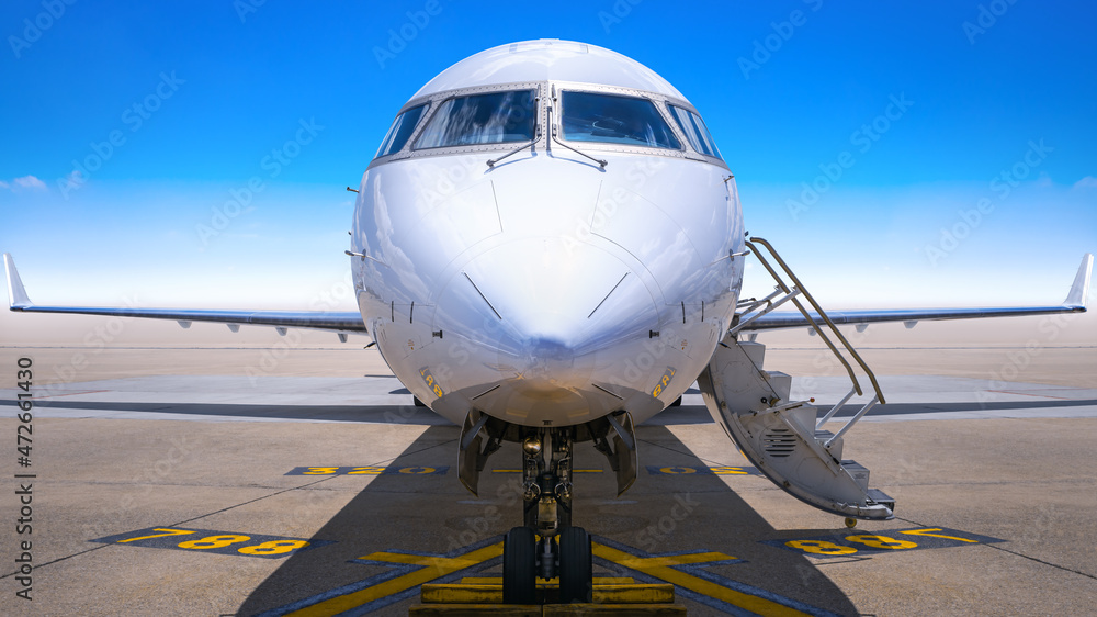 modern airliner ready for boarding modern airliner ready for boarding