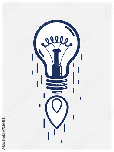 Idea light bulb launching l...