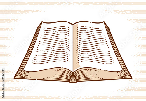 Vintage open book vector gr...