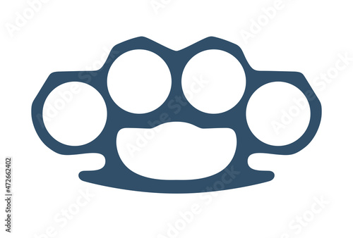 Brass knuckles isolated on white vector illustration.
