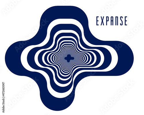 Minimal design of abstract lines in 3D perspective vector abstract background, minimalistic cool trendy retro template for covers posters and banners.