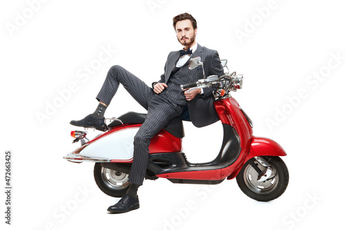 elegant man on scooter © Andrey Kiselev