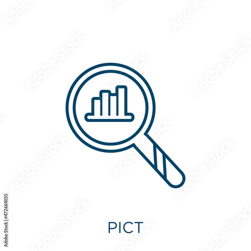predict icon. Thin linear predict outline icon isolated on white background. Line vector predict sign, symbol for web and mobile.
