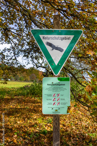A for a german Naturschutzgebiet (nature reserve)