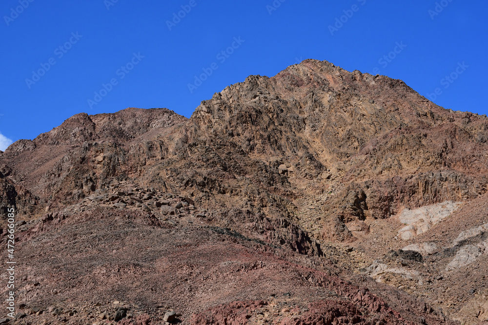 panorama of the mountain desert of South Sinai in Egypt