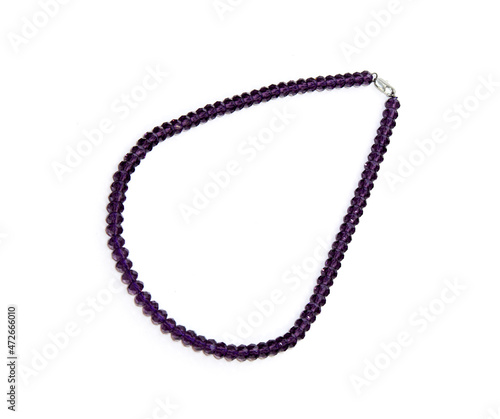 Women's jewelry. beads with beads on the clasp .bijouterie. on a white isolated background, top view 