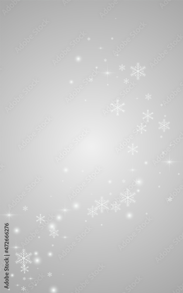 Silver Snowfall Vector Gray Background. Xmas Silver Snowfall Vector Gray Background. Xmas