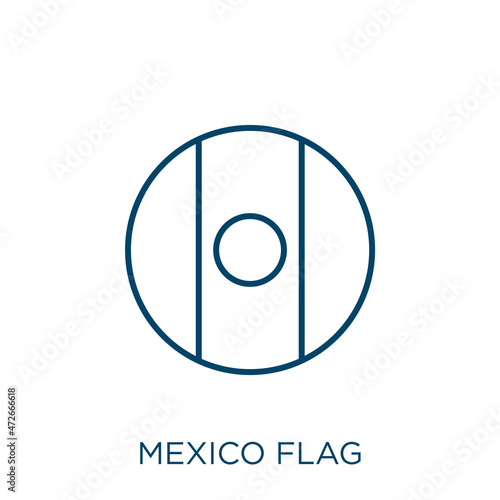 mexico flag icon. Thin linear mexico flag outline icon isolated on white background. Line vector mexico flag sign, symbol for web and mobile.