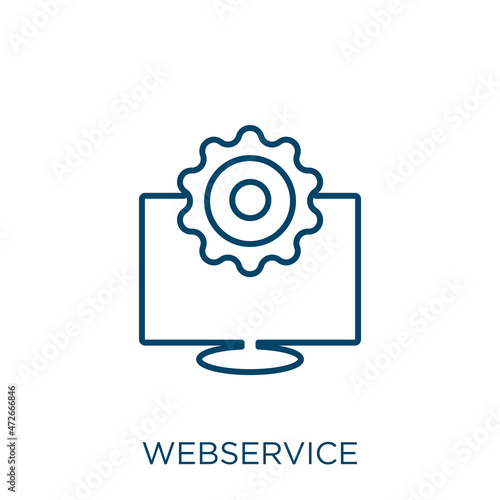 webservice icon. Thin linear webservice outline icon isolated on white background. Line vector webservice sign, symbol for web and mobile.