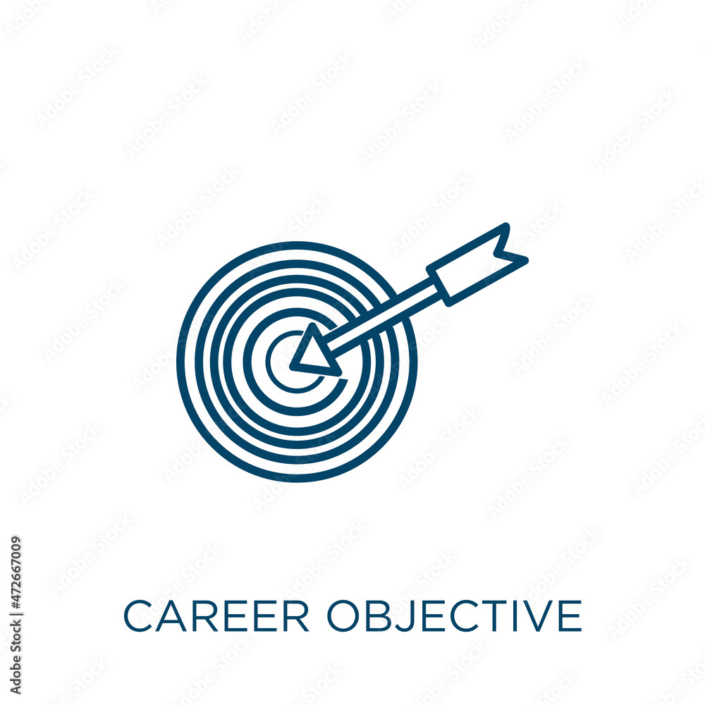 career objective icon. Thin linear career objective outline icon ...