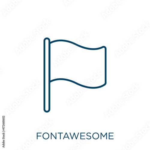 fontawesome icon. Thin linear fontawesome outline icon isolated on white background. Line vector fontawesome sign, symbol for web and mobile.