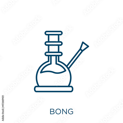 bong icon. Thin linear bong outline icon isolated on white background. Line vector bong sign, symbol for web and mobile.