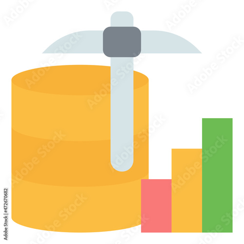 data mining flat icon
