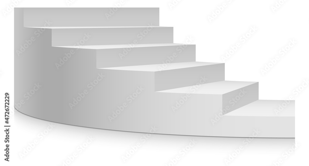 Half turn stairs mockup. 3d white realistic staircase Half turn stairs mockup. 3d white realistic staircase