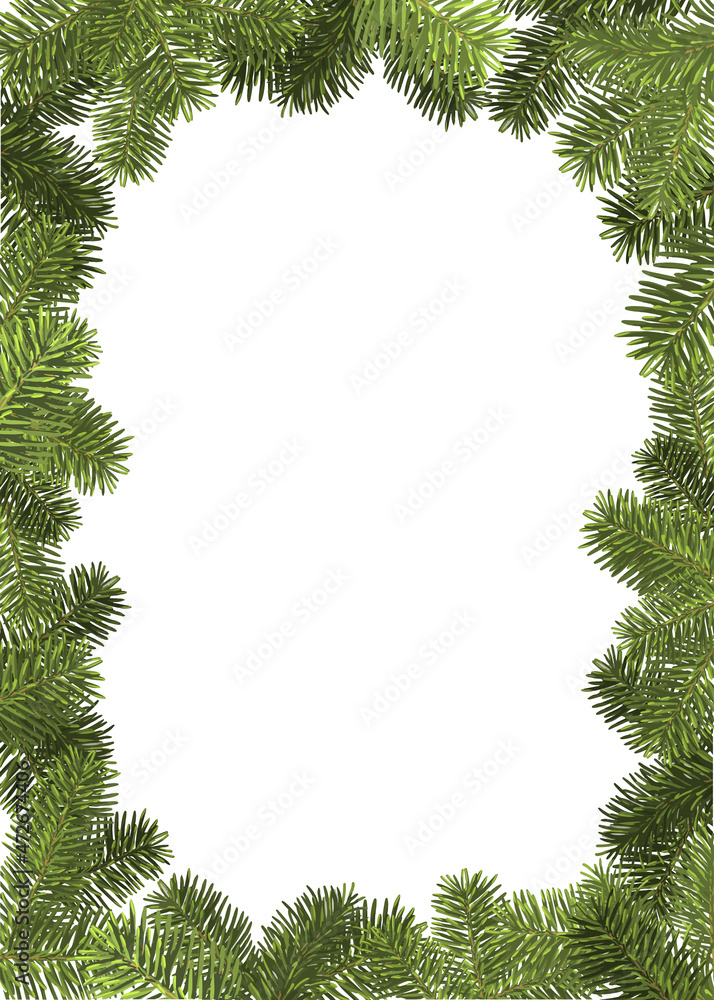 Christmas frame from branches of a Christmas tree Christmas frame from branches of a Christmas tree