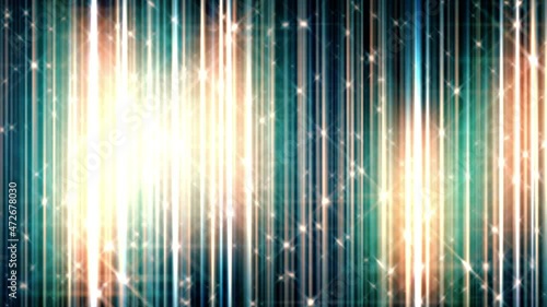 Magic aurora light dispersion. Radiance flares and sparks shine 3d render background loop. Shimmering noise with bokeh. Christmas wonders or wedding stunning b-roll for video transitions