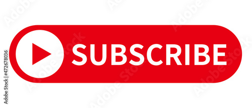 Subscribe button. Simple red vector icon.