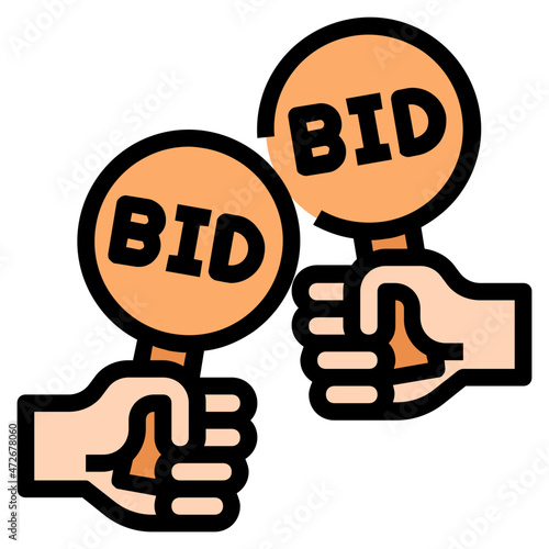 bid Color line icon
