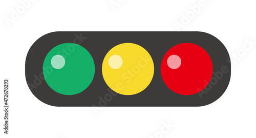 Shiny flat traffic light. Traffic vector.