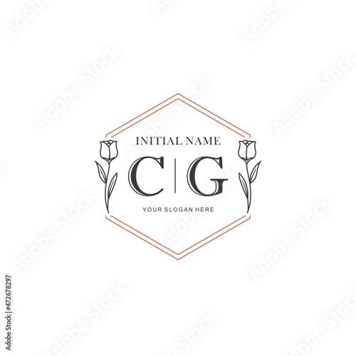 CG Hand drawn wedding monogram logo photo