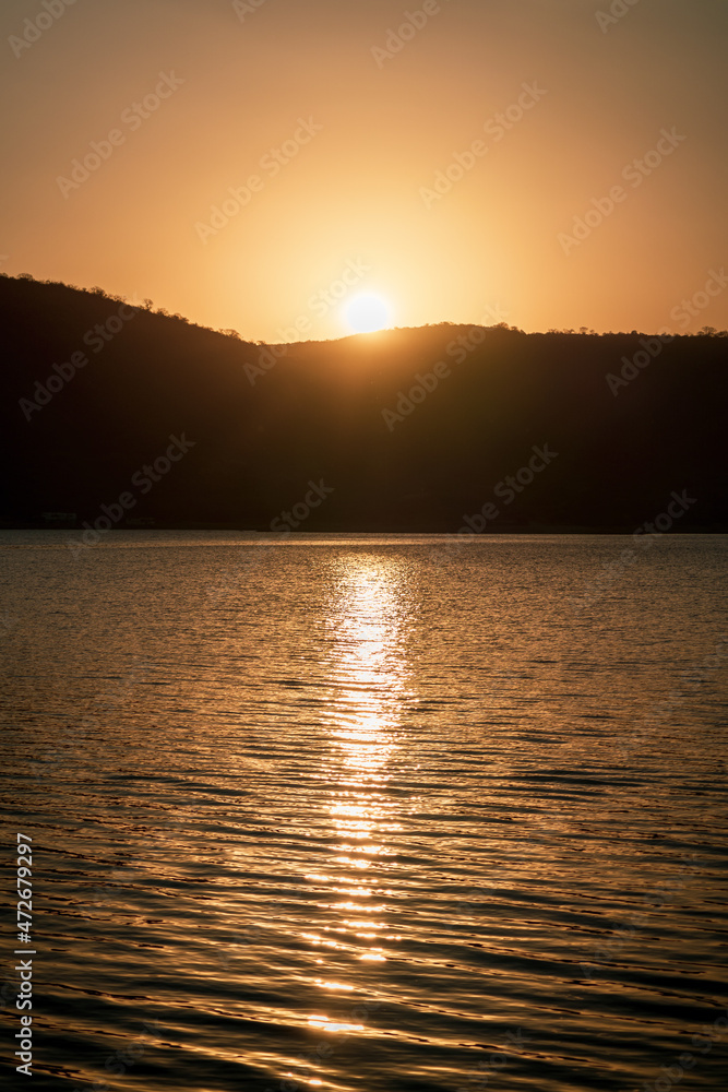 sun over the lake