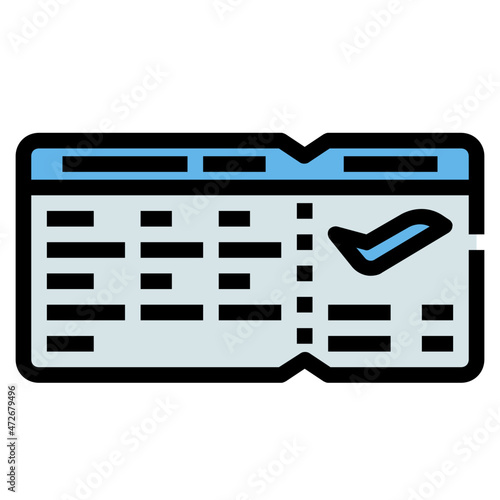flight ticket Color line icon