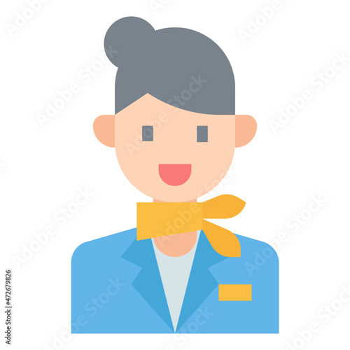 air hostess flat icon