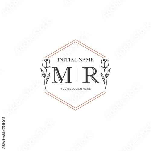 MR Hand drawn wedding monogram logo