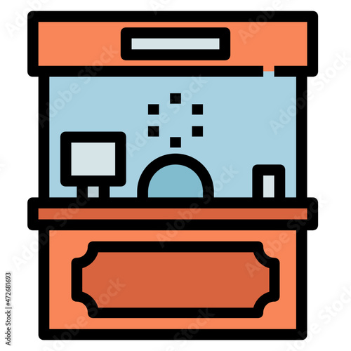 ticket box Color line icon