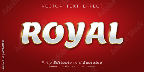 Editable text effect Royal 3d effect font style concept