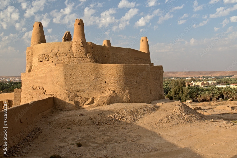 View of Marid Castle in Dumat Al-Jandal city. Jouf region. Saudi Arabia.