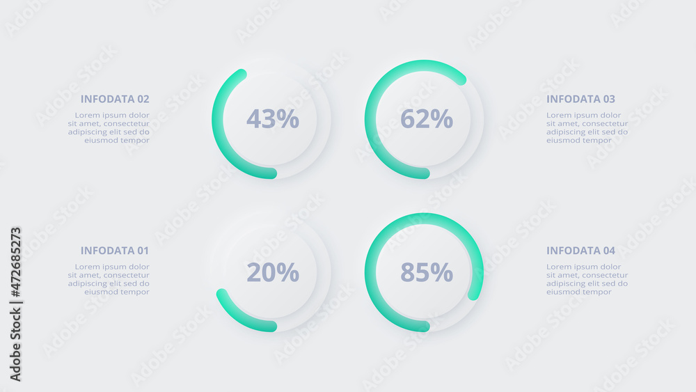 Neumorphic flow chart infographic. Creative concept for infographic with 4 steps, options, parts or processes. Neumorphic flow chart infographic. Creative concept for infographic with 4 steps, options, parts or processes.