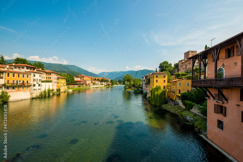River Brenta, Bassano del Grappa, Veneto region, Italy.
