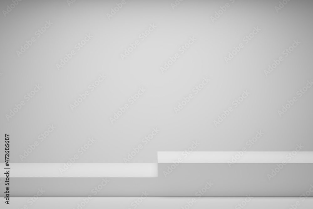 3D white empty display podiums for product advertising on white background. 3D rendering of display podium and background. 3d illustration. 3D white empty display podiums for product advertising on white background. 3D rendering of display podium and background. 3d illustration.