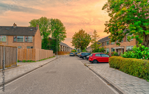 Streetview of Rusthofstraat, city of Middelburg, The Netherlands. photo