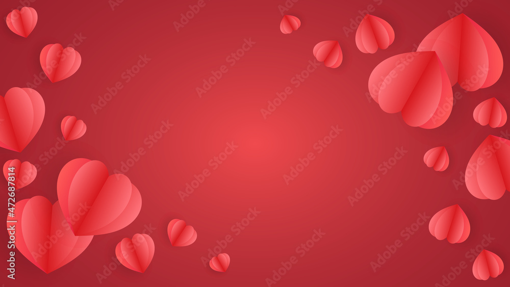Heart Frame with copy space in Valentine's Day on red background , Flat Modern design , illustration Vector EPS 10