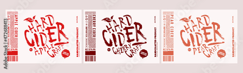 Set of template decorative label for hard cider