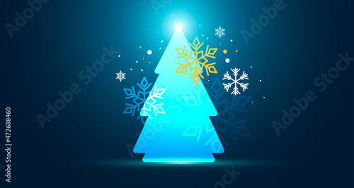 albero di natale, neve, cristalli, natale, feste di natale