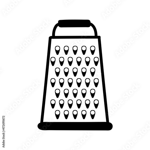 kitchen grater in doodle style. hand-drawn simple illustration